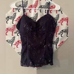 Candies Dark Purple Lace Top
